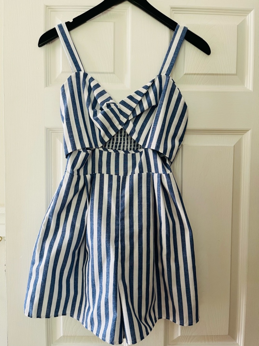 Blue and White Striped Summer Romper